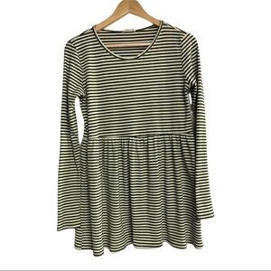 FLAMINGO URBAN,Green & Ivory striped dress, Sz L